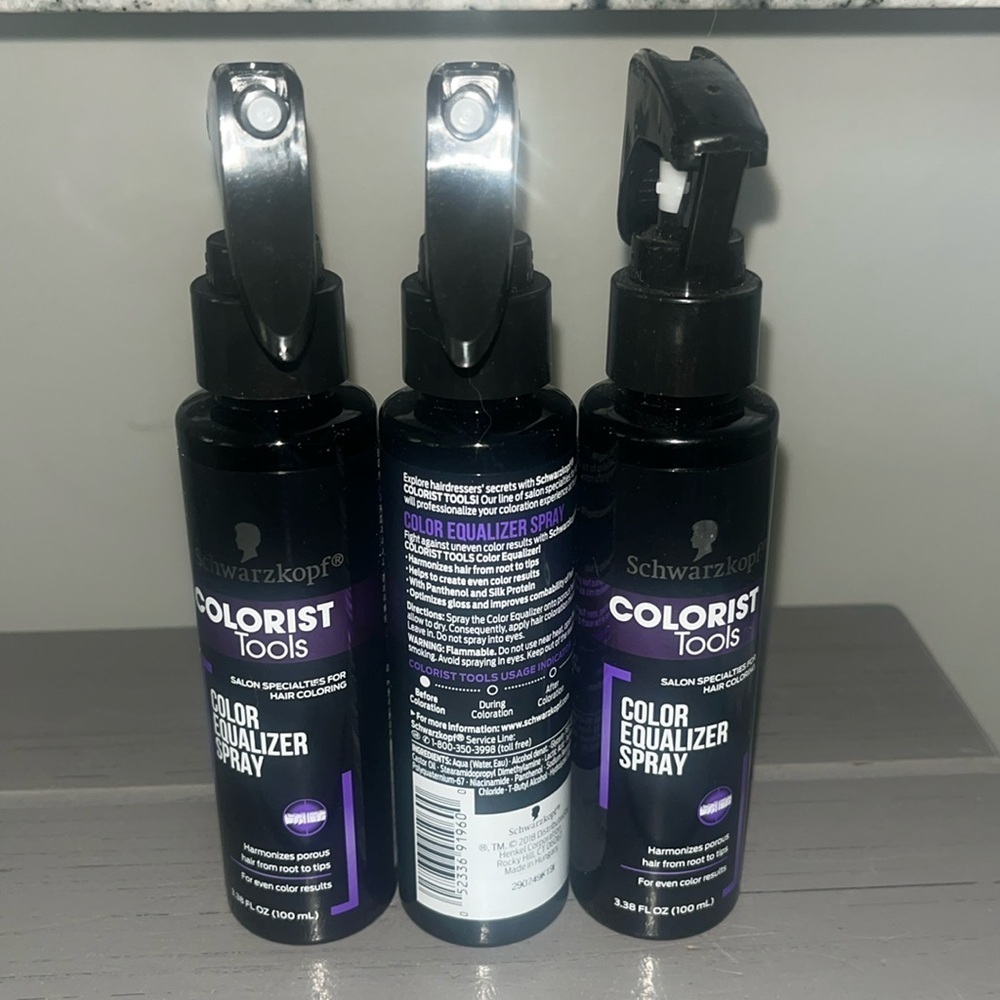 New Schwarzkopf Colorist Tools Color Equalizer Spray 3 bottles 3.38 fl oz each
